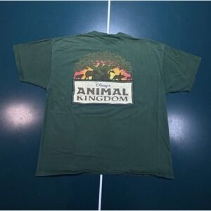 Vintage Disney's Animal Kingdom T-Shirt Size XL Green USA Made Disney World 90s